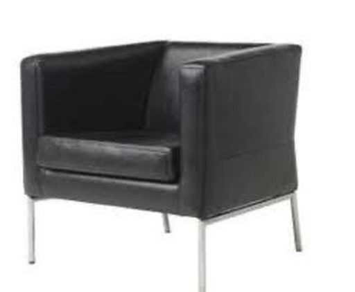 Black Leather Klappsta Armchair Ikea