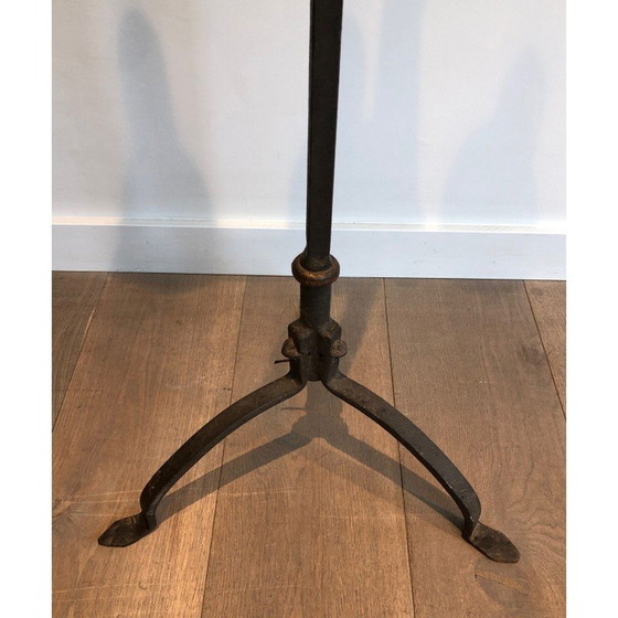 Image 1 of Vintage wrought iron and gilded floor lamp by Parquet, France 1940s
