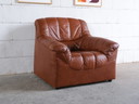 Fauteuil vintage en cuir marron