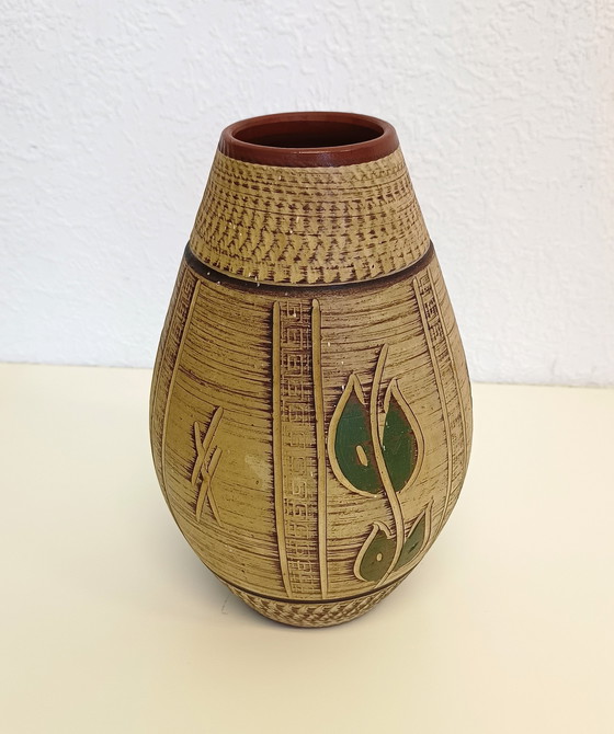 Image 1 of Sgrafitto vase