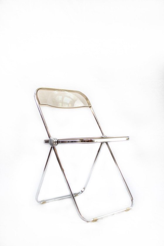 Image 1 of 4x Giancarlo Piretti for Castelli Smoked Plia folding chairs