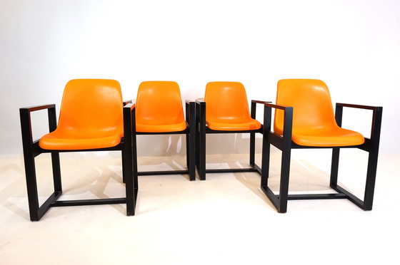 Image 1 of Mann Möbel Ensemble de 4 chaises de salle à manger/bureau 70s