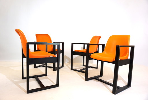 Mann Möbel Set of 4 Dining Room/Office Chairs 70s