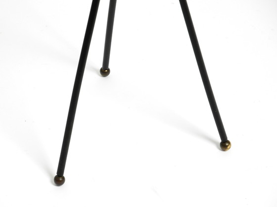 Image 1 of Original Mid Century Tripod iron stand ashtray with a brass bowl