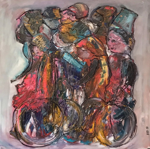 Wheels - winnaar van de All About Art Award – schilderijen tekeningen, Canvas, Abstract
