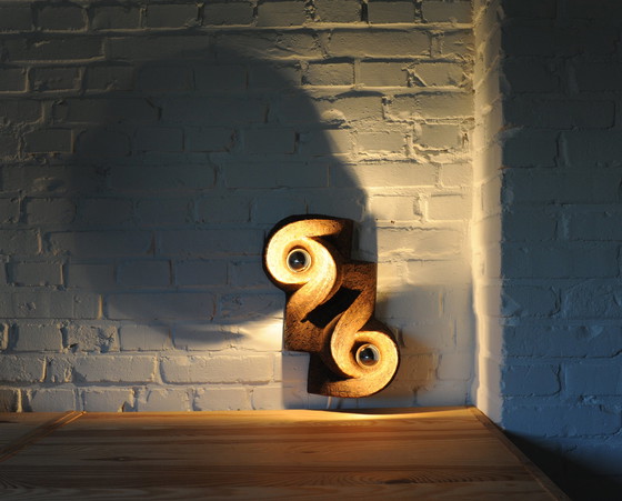 Image 1 of Ceramic brutalist wall lamp made of chamotte clay