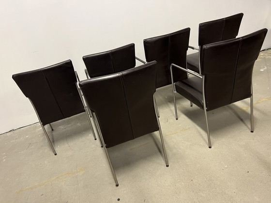 Image 1 of 6 Bert plantagie Style Dining chairs Brown leather