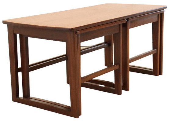 Image 1 of Coffee table with nesting tables 'Ossett' vintage