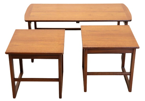 Image 1 of Coffee table with nesting tables 'Ossett' vintage