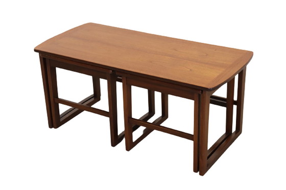 Image 1 of Coffee table with nesting tables 'Ossett' vintage