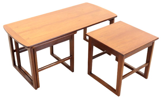 Image 1 of Coffee table with nesting tables 'Ossett' vintage
