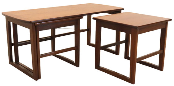 Image 1 of Coffee table with nesting tables 'Ossett' vintage