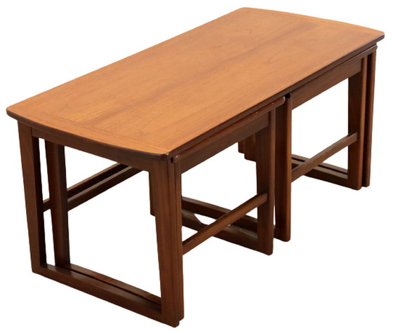 Image 1 of Coffee table with nesting tables 'Ossett' vintage