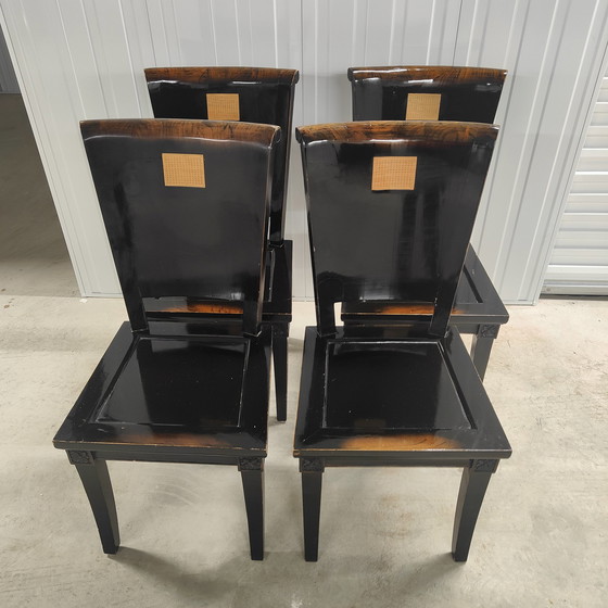 Image 1 of 4x Asian ebonized postmodern dining room chair