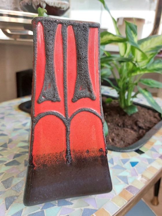 Image 1 of Fat Lava Fatlava Germany Vase Vase Red Brown Vintage