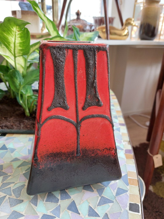 Image 1 of Fat Lava Fatlava Germany Vase Vase Red Brown Vintage