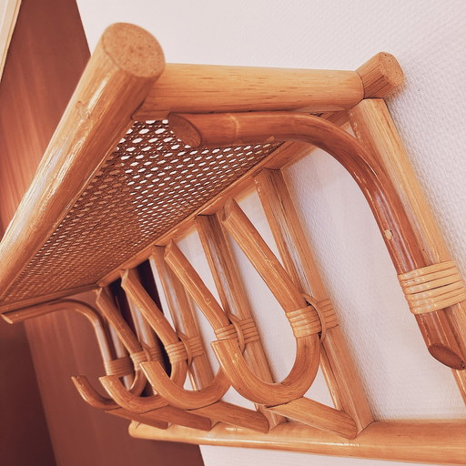 Coat Rack Of Bamboo & Webbing