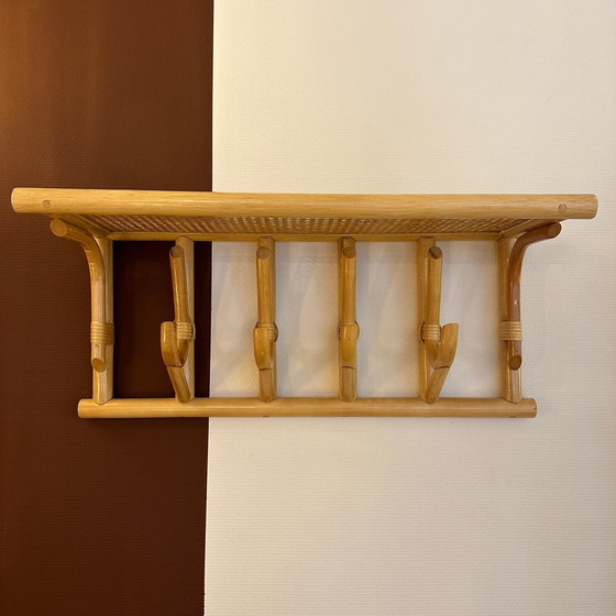 Image 1 of Coat Rack Of Bamboo & Webbing