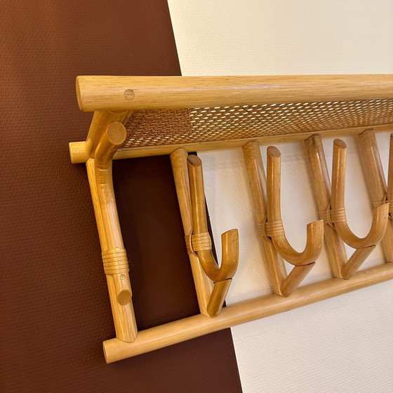 Image 1 of Coat Rack Of Bamboo & Webbing