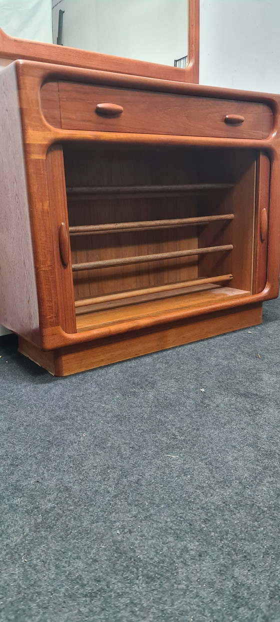 Image 1 of Dyrlund Teak-Danish Design Shoe Cupboard And Teak Mirror