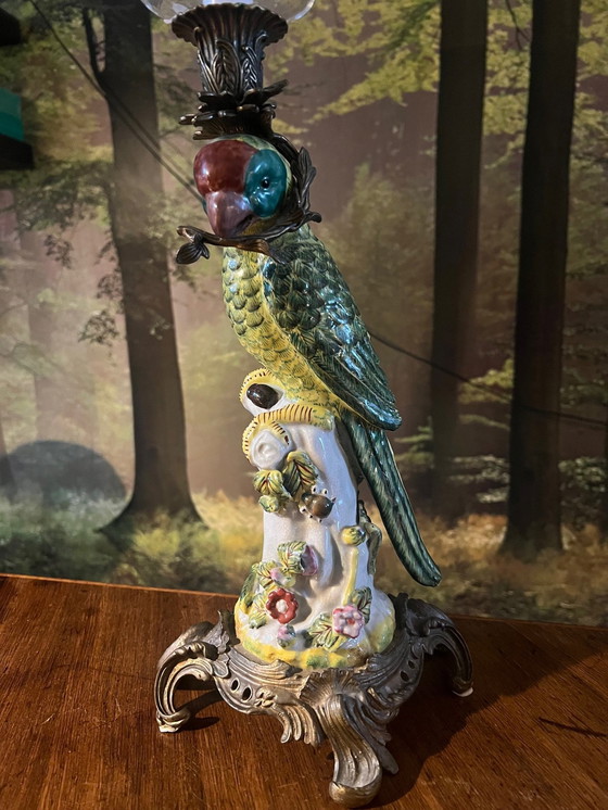 Image 1 of Parrot Candle Holder Porcelain