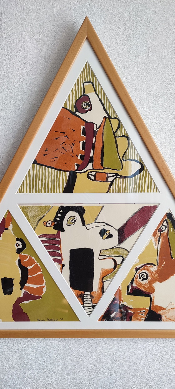 Image 1 of Francis Hoogland Litho 4 silkscreen Figurative triangle Cobra