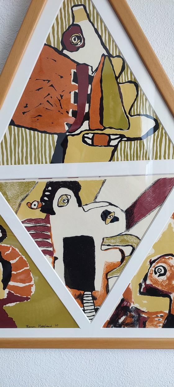 Image 1 of Francis Hoogland Litho 4 silkscreen Figurative triangle Cobra