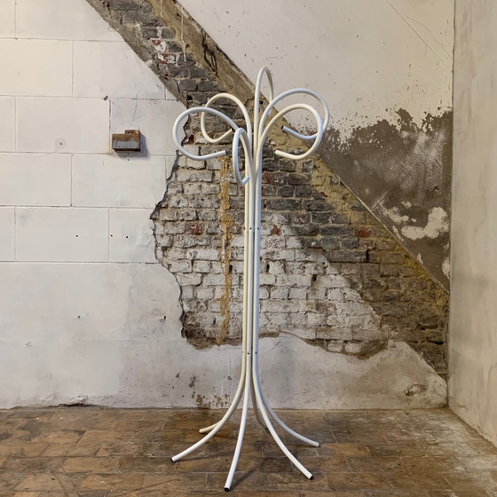 Image 1 of Original coat rack in white lacquered metal from the 80s