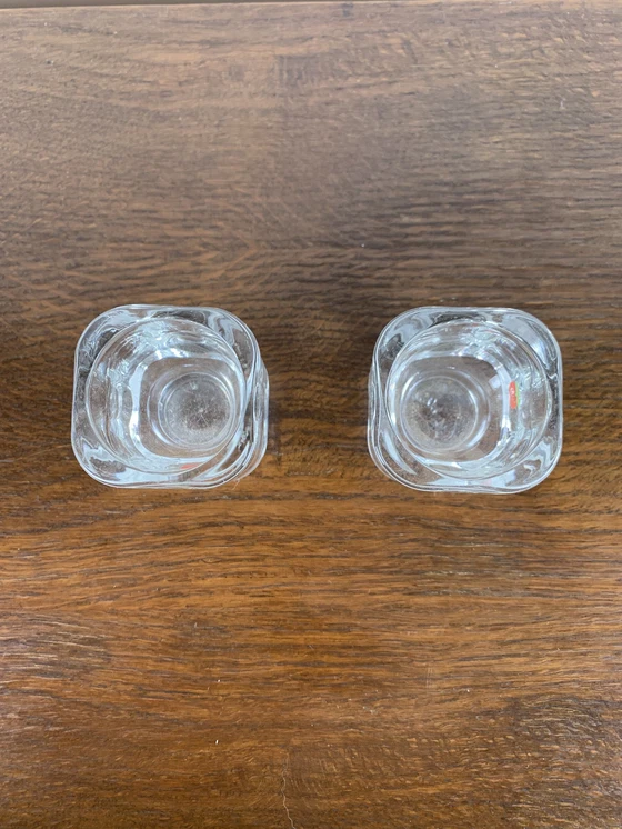 Image 1 of Gulf Glass Candle Holder Duo, 1970S