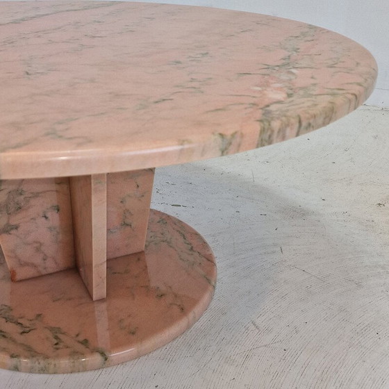 Image 1 of Vintage round marble coffee table, Italy 1980