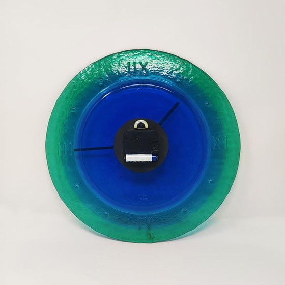 Image 1 of 1960S Wall Clock In Murano Glass By "Cà Dei Vetrai". Made In Italy