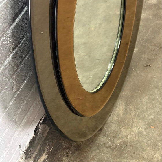 Image 1 of Wall Mirror Round From Metalvetro Galvorame With Brown Shades