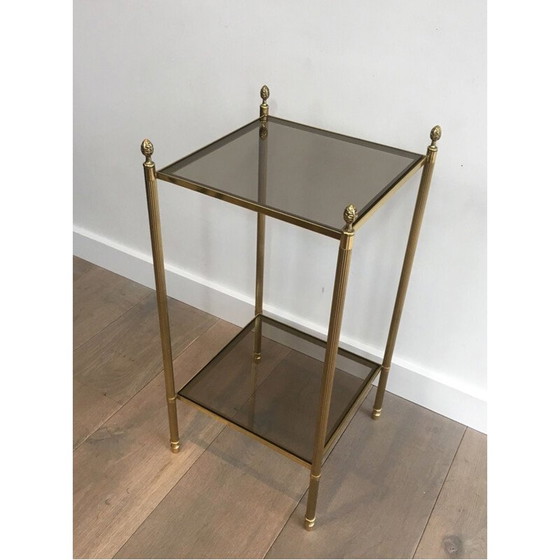 Image 1 of Pair of vintage brass side tables for the House of Jansen, France 1940