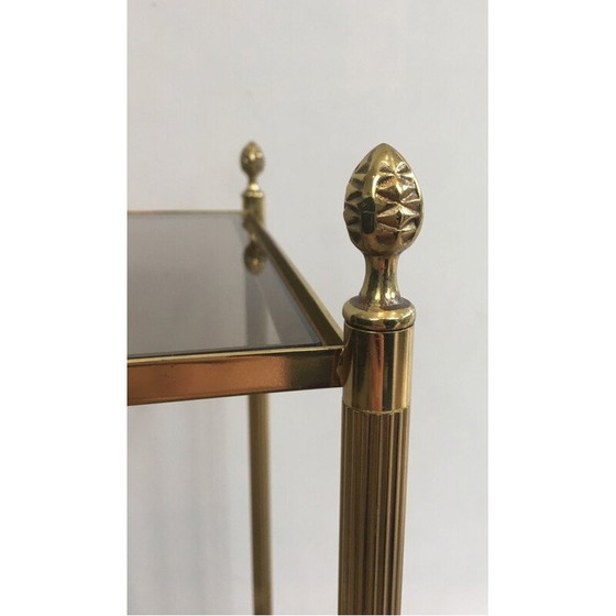 Image 1 of Pair of vintage brass side tables for the House of Jansen, France 1940