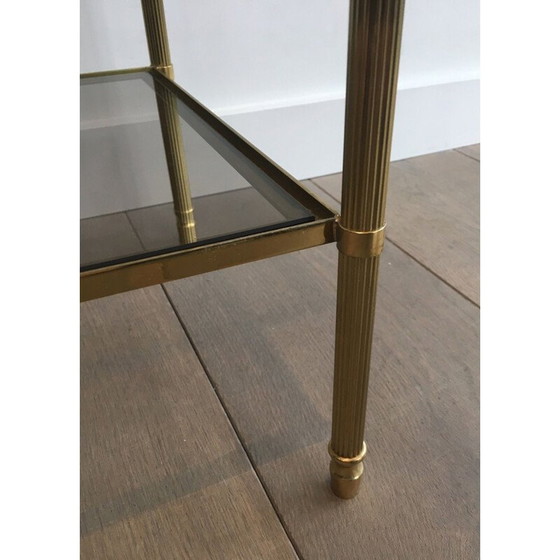 Image 1 of Pair of vintage brass side tables for the House of Jansen, France 1940