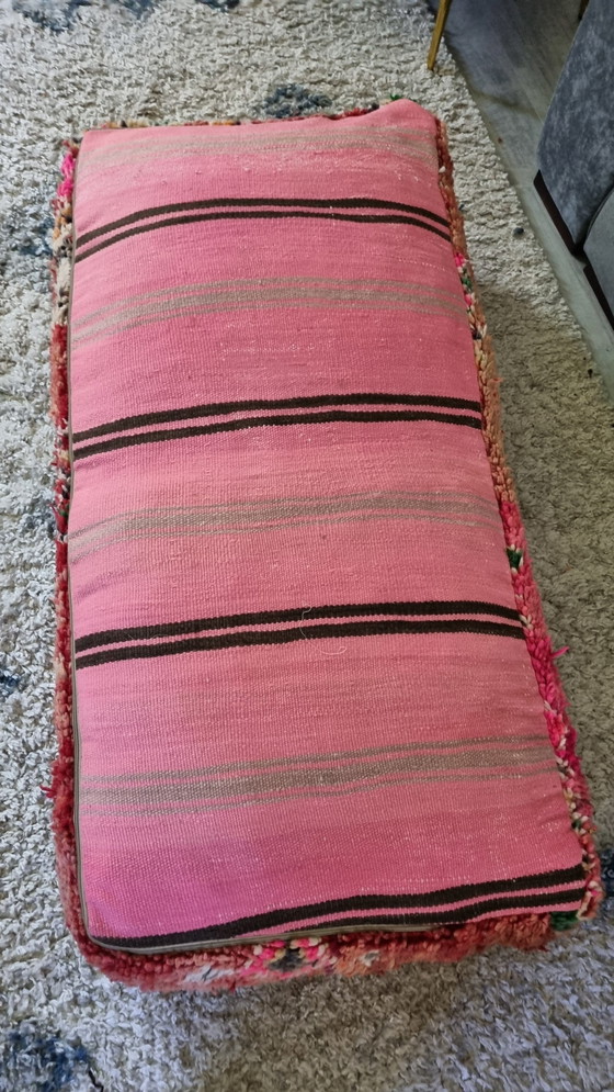 Image 1 of Xl Vintage Berber Pouf Of Real Wool