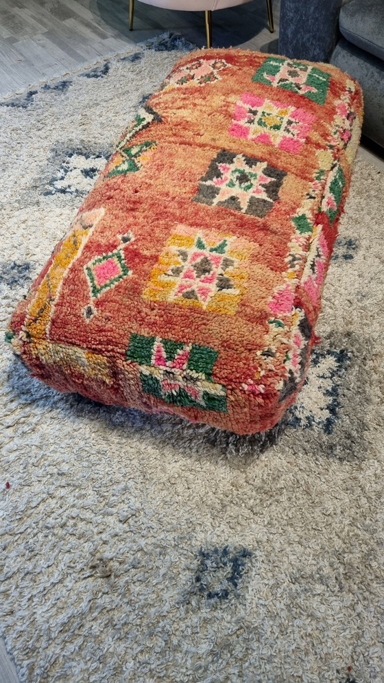 Image 1 of Xl Vintage Berber Pouf Of Real Wool