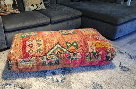 Image 1 of Xl Vintage Berber Pouf Of Real Wool