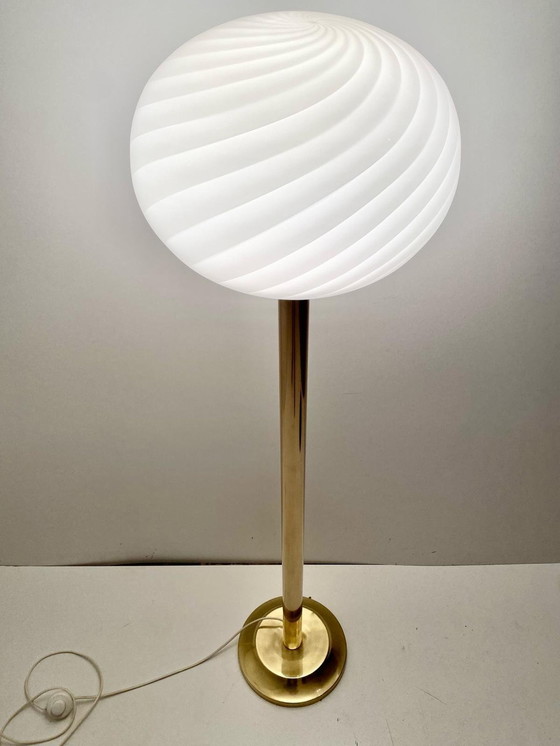 Image 1 of 1X Murano And Brass Floor Lamp