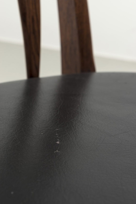 Image 1 of 6 Niels Koefoed Eva Chairs With Black Leather No. 66420