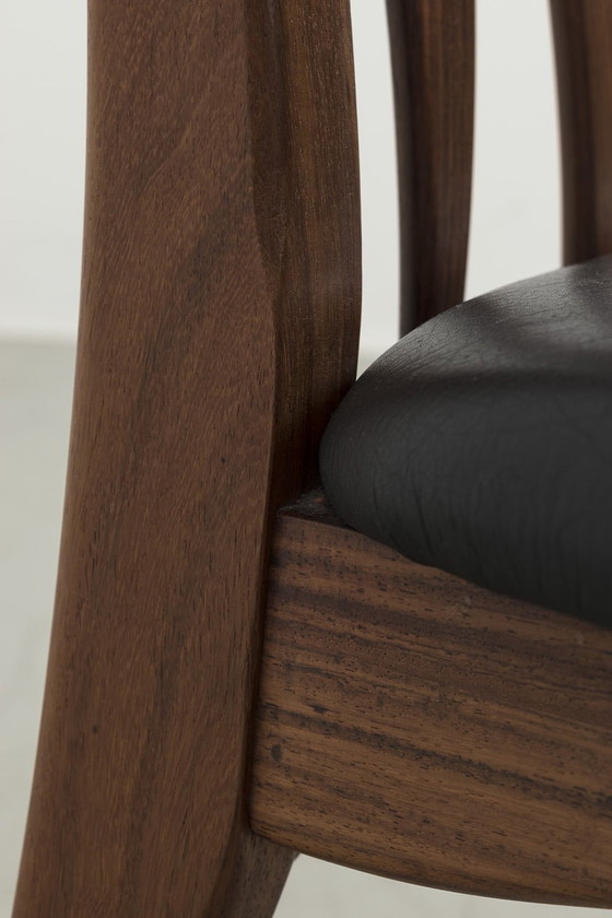 Image 1 of 6 Niels Koefoed Eva Chairs With Black Leather No. 66420