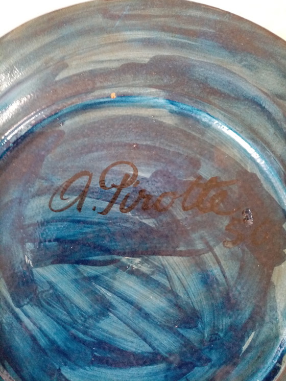 Image 1 of Large ceramic plate by Liégeois painter Andrée Pirotte