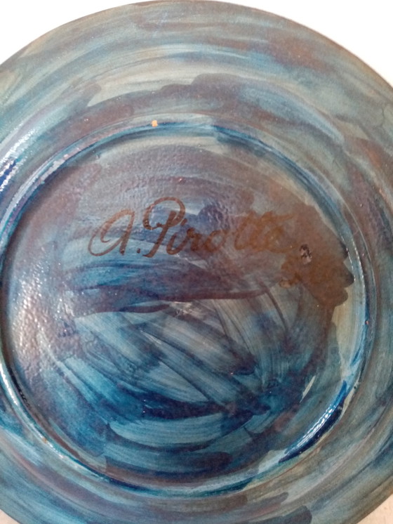 Image 1 of Large ceramic plate by Liégeois painter Andrée Pirotte