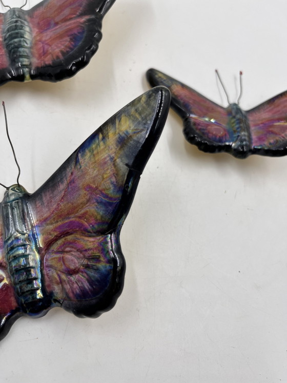 Image 1 of Set Of 3 Ceramic Butterflies