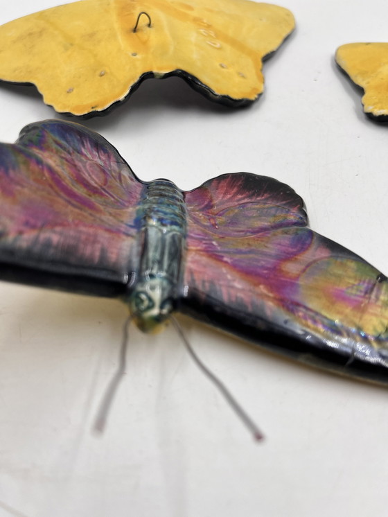 Image 1 of Set Of 3 Ceramic Butterflies