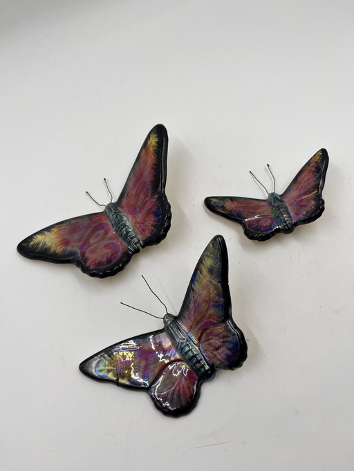 Set Of 3 Ceramic Butterflies