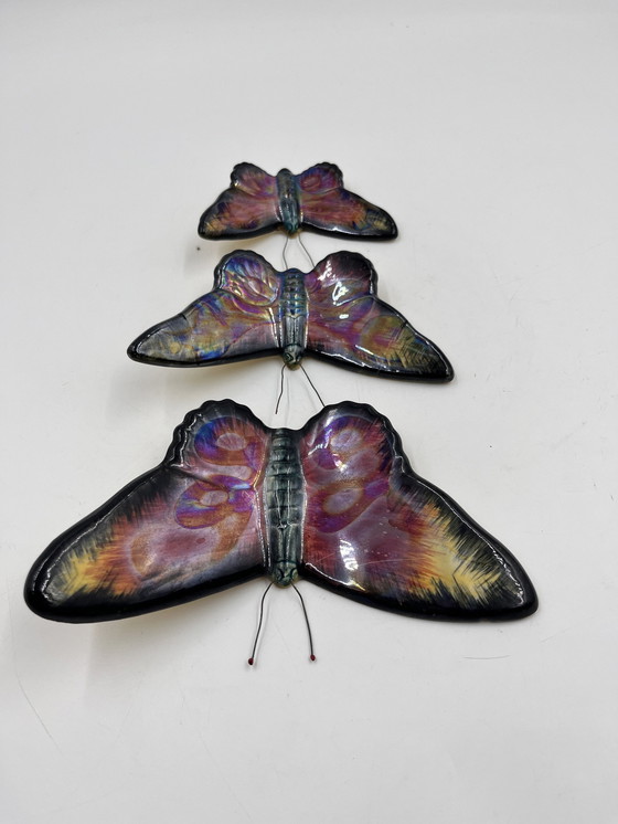 Image 1 of Set Of 3 Ceramic Butterflies