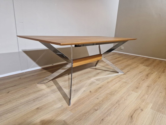 Image 1 of Hulsta Et1100 Dining Table - Wood - Chrome Base -New Condition