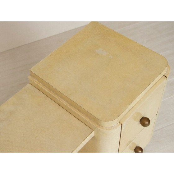 Image 1 of Pair of vintage wood and parchment wall shelves, Italy 1930