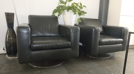 Image 1 of 2x Natuzzi swivel armchair